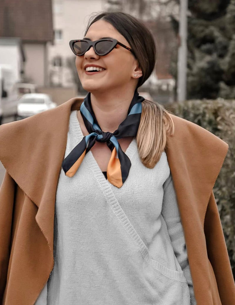 LookbookStore Sweater for Women 2026 Knit Long Sleeve Cute Sweaters Faux Wrap Surplice V Neck Sweater Top Trendy Fall Tops Light Grey Size Large Size 12 14 - Image 4